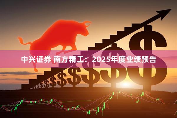中兴证券 南方精工：2025年度业绩预告